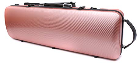 Custodia per Violino 4/4 in Fibra di Carbonio e Vetro - Oblunga, Forte, Leggera - Borsa per Spartiti Musicali a Grandezza Naturale (Oro Rosa)