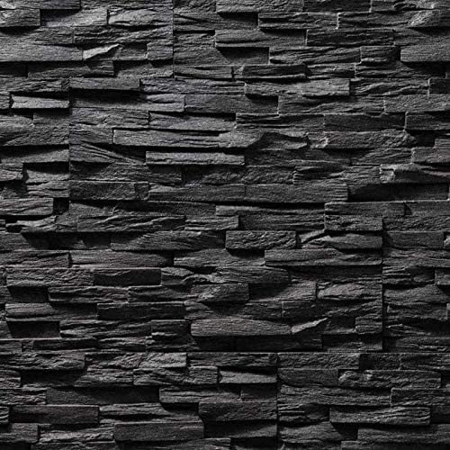 Rebel of Styles - UltraLight Benevento Black - 0,63m² / 6 Stück - EPS Wandpaneele/Verkleidung/Verblender/Platten in Natursteinoptik - Schaumstoff Wanddekoration mit Isolierung