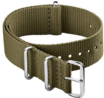 Archer Watch Straps - Klassische NATO Nylon Uhrenarmbänder (Oliv, 24mm)