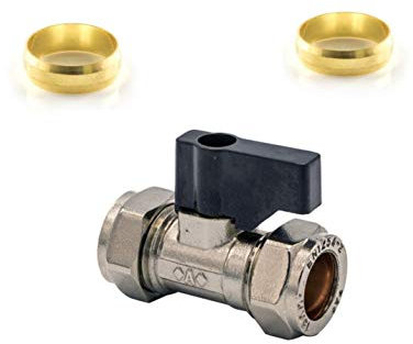 Wärmer System Lever Operated Isolating Valve 15mm Chrome with Extra Olives