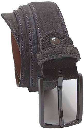 QUAMOD Wildleder Gürtel Damen Herren Hochwertiger Velours Ledergürtel Unisex 3,5 cm (35 mm) breit, Velourleder gürtel mit Geschenk-Box umweltfreundliche und faire Produktion