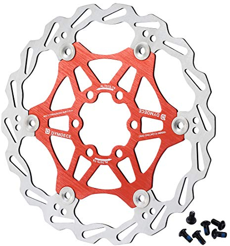 Dymoece Fahrrad Schwimmende Bremsscheibe 160mm/180mm mit 6 Schrauben für MTB Rennrad Schwarz/Rot/Violett