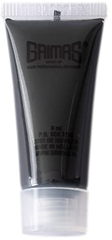 Grimas Maquillaje líquido, 8 ml, negro, maquillaje facial líquido, secado rápido, cobertura perfecta, máxima calidad, sin perfume, sin gluten