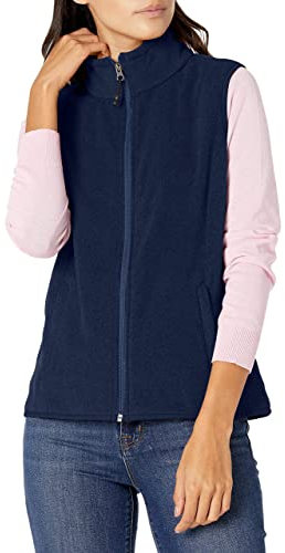 Amazon Essentials Gilet in Morbido Pile Senza Maniche dalla vestibilità Classica (Disponibile in Taglie Forti) Donna, Blu Marino, XL
