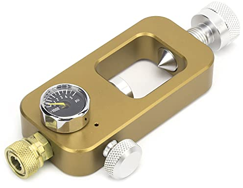 DIDEEP Scuba Diving Refill Tank Adapter Tauchadapter für Tauchausrüstung, Großer auf kleinen Tank 8MM Manometer 0.5L 1L(Golden) DivingDiving
