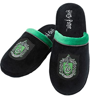 Funidelia Slytherin Hausschuhe - Harry Potter für Herren und Damen, Offizielle Lizenz, Größe 42-45, Hogwarts, Zauberer. Fanartikel als Geschenk zu Weihnachten und Geburtstagen