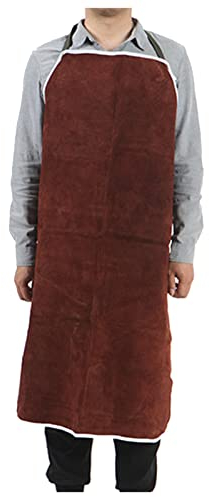 Grembiuli per Utensili,Grembiule per Saldatura in Pelle Grembiule da Lavoro per Abbigliamento Ignifugo per Fabbro, Saldatore, Falegnameria, Lavori Pesanti,Marrone,28x40
