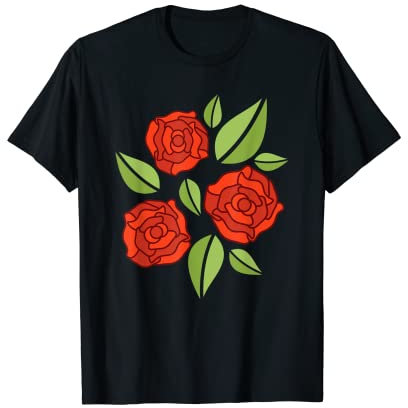 Roses Tattoo Flower Pattern Graphic Shirt Band Rocker Tee T-Shirt