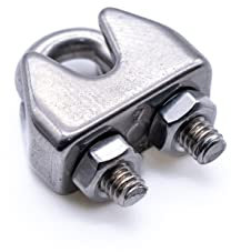 Stainless steel wire rope clamp grip bulldog clip marine grade A4 316 (2mm - 10pcs)