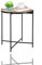 GBS Rattan Design Metal Side Coffee Tray Table, Rattan Tray Top Round Side End Table, Living Room Snack Table with Metal Frame