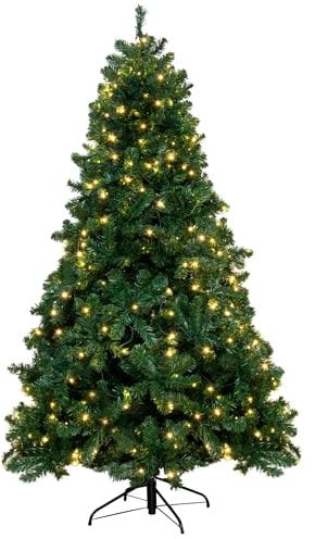 Christmas Tree World | 4ft Artificial Pre-lit Arbor Vitae | Natural and Realistic Look with Bushy and Luxury Quality PVC Tips | Easy to Assemble and Take Down | 83cm Diameter