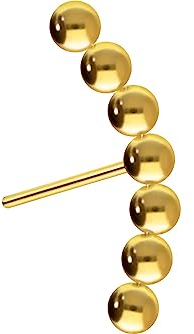 PIERCINGLINE Titan Aufsatz mit Push Pin 7 KUGELN OHNE Labret Stecker Piercing Ohr Helix Conch Tragus Goldfarben