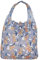 ECO CHIC Lightweight Foldable Reusable Shopping Bag Water Resistant Tote Bag (Flowers Grey)