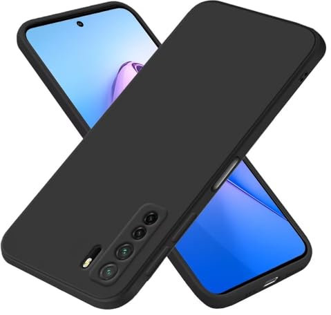 EASSGU Custodia per HUAWEI P40 Lite 5G (6.5 Inches), Cover Morbida in Silicone TPU - Nero