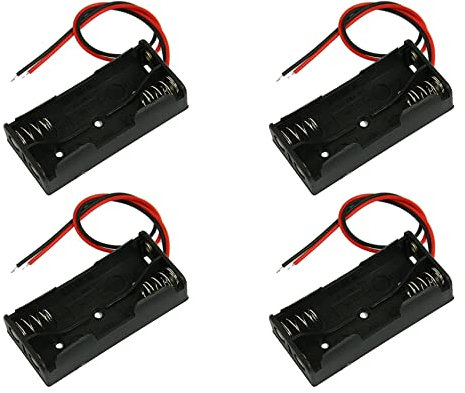 Lot de 4 boîtiers de piles en plastique noir 2 x 1,5 V AAA