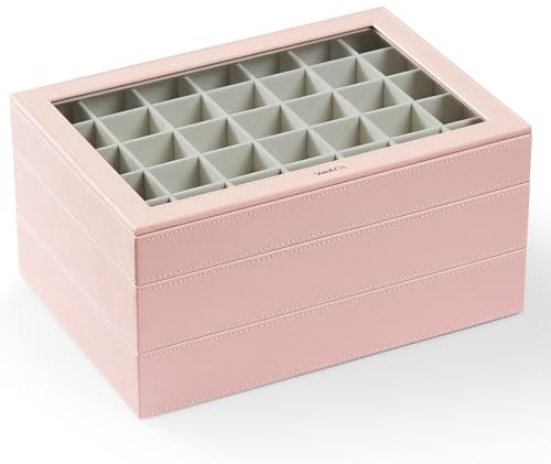 VEE&CO. Schmuck-Organizer, multifunktional, großes Fassungsvermögen, zur Aufbewahrung von Halsketten, Ringen, Armbändern, Ohrringen, idealer Schmuck-Organizer und Aufbewahrung für Damen, 3 Schichten