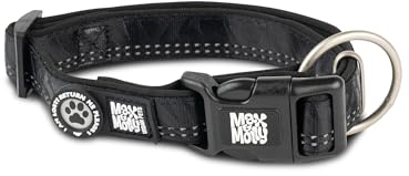 Max & Molly Hundehalsband mit Gotcha! Smart ID Sicherheitsanhänger, Matrix 2.0 Schwarz/M, Halsband Hund Gepolstert & Reflektierend – Komfort für deinen treuen Begleiter