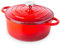 Gusseisen-Schmortopf mit Deckel – Emaille-Topf mit Antihaft, Ofenfest – Rot, 2.9 Liter, 22 cm – von Nuovva