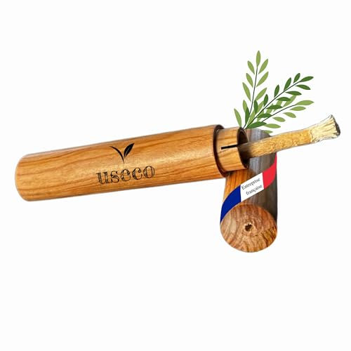 1 Siwak + 1 étui bois – Transformez votre sourire – Alternative 100% naturelle et non toxique à la brosse à dent – Réduit la sensibilité dentaire et les tâches – Blanchie et Désinfecte – Biodégradable