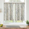 Vangao Blumen Scheibengardinen Kurz Küchengardinen Leinen Vorhang Bistrogardine für Küche Wohnzimmer Badezimmer Kleine Fenster landhausstil Halbtransparent,2er Set 65Bx60H(cm),Blau auf Beige