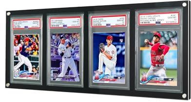 Acryl-PSA-Karten-Display-Rahmen, abgestufte Sportkarten-Vitrine, Wandmontage, Baseball-Karten-Display, PSA-Karten-Display, Sportkarten-Vitrine, passend für 4 PSA-Bewertungskarten