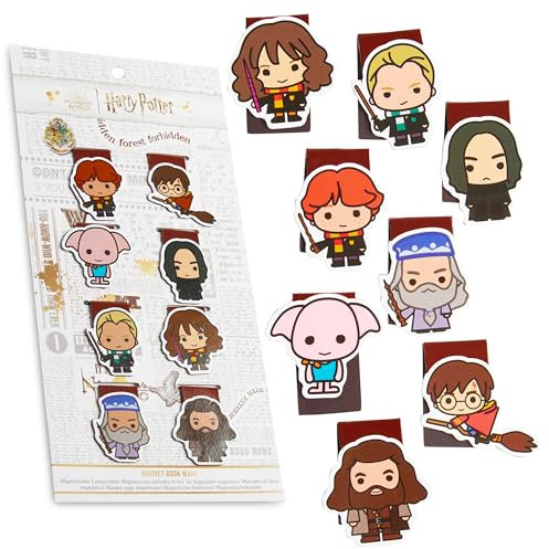 Harry Potter Magnet Lesezeichen für Schule, Uni, 8 Stk. - Praktisches Geschenk (Multipack, 8 Stück)