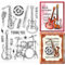 GLOBLELAND Transparente Stempel Aus Silikon Mit Musikinstrumenten Saxophon Bassgitarre Musik Transparente Stempelsiegel Für Die Kartengestaltung DIY Scrapbooking Journaling Dekoration 11x16cm