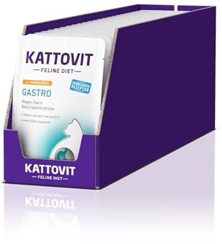 Kattovit – Gastro våtfoder för katter | kattvåtfoder för att stödja mag-tarmsystemet | komplett diet i en fräsch påse för vuxna katter | 24 x 85 g kyckling med ris