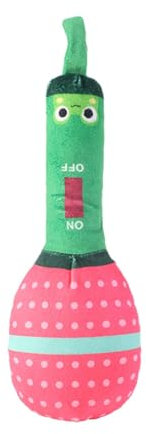 Dog Teething Toy, Plush Chew Toy with Microphone Shaped Sound, Cute Puppy Chew Toy for Indoor and Outdoor, Flexible Dog Toy