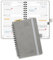 POPRUN Taschenkalender 2025 2026 Klein (Aug.2025-Dez.2026) Ringbuch mit Softcover, ca. A6 (16 x 10,5 cm), terminplaner 2025 2026 Klein 1 Woche 2 Seite mit Plastiklineal - Grau