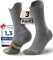 Chaussettes de Compression en Bambou pour Course, Randonnée, Cyclisme, Entraînement, Coolmax (FR/ES, Numérique, 38, 42, Taille normale, Taille normale, Gris Noir)