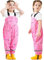 Domueay Pantaloni Impermeabili Bambina Pantaloni Pioggia Leggero Traspirante Salopette Antipioggia Antivento Pantaloni Fango Riflettente per Ragazze 6 Anni, 122-128 Rosa