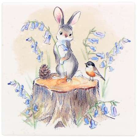 The Leonardo Collection Paper Shed Design Hare & Bird Coaster For Office Home & Kitchen | Lovely Coaster For Decorative Home Accessories Drinks Coasters For Tea & Coffee