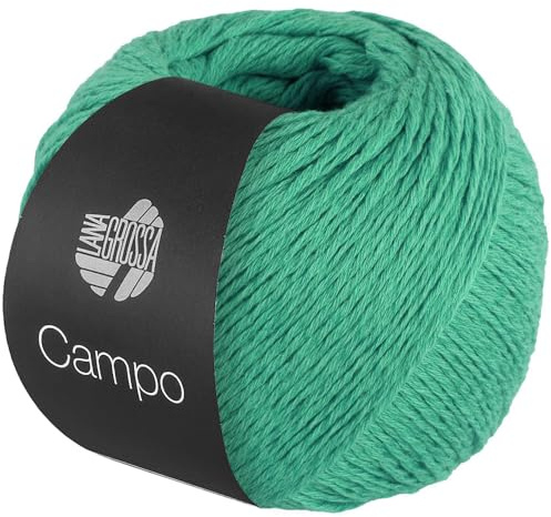 LANA GROSSA Campo | Feines, mehrfach verzwirntes Baumwoll-Mischgarn mit Struktur | Handstrickgarn aus 65% Baumwolle & 25% Viskose & 10% Leinen | 50g Wolle zum Stricken & Häkeln | 165m Garn FB 32