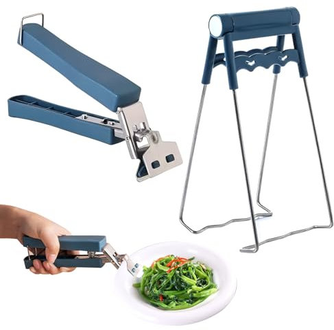Schüssel Gripper Clip,Zange Edelstahl Küche Set,1pcs Retriever Tongs,1pcs Anti-Hot Clamp Greifer,Mit Rutschfestem Silikongriff Zange Für Heißluftfritteuse Für Heben Heißer Schalen Schüssel Topf