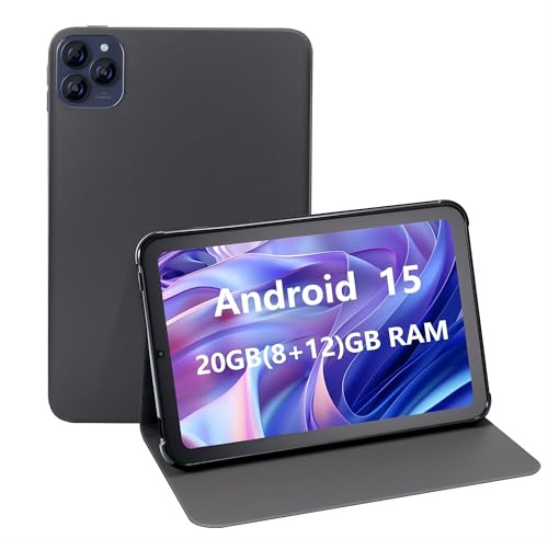 Paaxoo Android Tablet, 10.1 inch Android 15 Tablets 20GB(8+12) RAM 256GB ROM 1TB Expand, 1280x800 IPS HD Touchscreen,6000mAh Battery, Bluetooth, Dual Camera, GMS, WiFi
