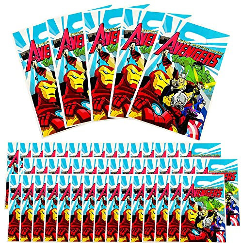 50 Pezzi Sacchettini Compleanno Bambini Avvengers, Sacchetti Regalo, Sacchetto per Caramella,Borsa di Regalo per Feste di Compleanno di Natale, Feste a Tema 25 x 16 cm