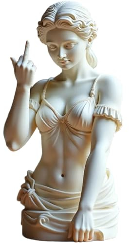 Licsaliwe The Middle Finger Statue, 3 Zoll kühnes Kunstharz Venus Statue, griechische Göttin Geste Skulptur für Trendige Räume Häuser, lustige einzigartige dekorative Ornamente