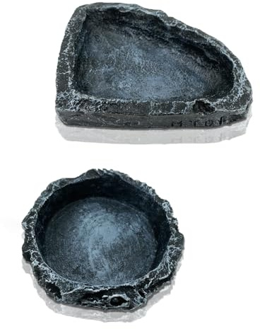 MUYYIKA Bol Gamelle Terrarium, accessoires pour tortue, bol d'eau pour reptiles, gamelle, bol à boire pour terrarium, napperon, accessoire pour serpent, tortue, gecko (rond + carré)