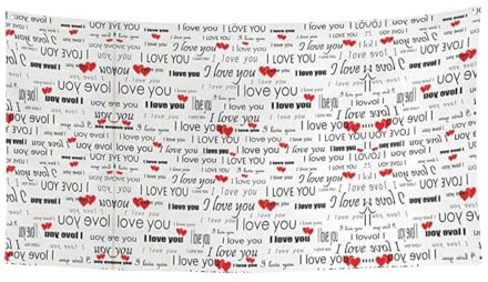 Party-Banner mit Aufschrift I Love You mit Herzen, Party-Dekor, Poster, Feier, 180 x 90 cm, Allerheiligen, Halloween