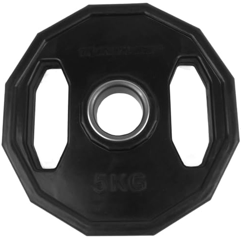Tunturi Unisex Adult Weight plates Olympic weigth Plate - Rubber weigth Plate 5.0kg, Single plate - Black, 1