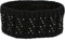 styleBREAKER Damen Stirnband mit Zopfmuster und Strass, weiches Fleece Innenfutter, Haarband, Headband 04026001, Farbe:Schwarz