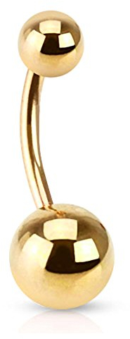 viva-adorno® Bauchnabel Piercing Banane Edelstahl Chirurgenstahl Bananabell Z497, gold