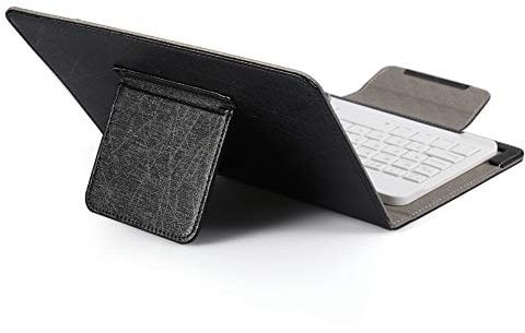 7 inch Universal Tablet Bluetooth Keyboard with Flip Protective Case, Waterproof PU Leather Case Phone Tablet Stand USB Rechargeable Wireless Keyboard, Plug And Play