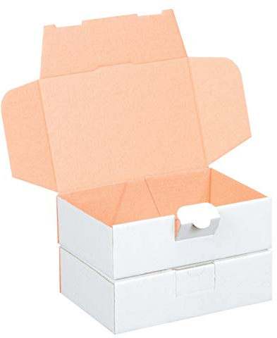smiley pack 100 Maxibriefkartons 160 x 110 x 50 mm weiß (100 Stück) DIN A6 Maxibrief Versandkarton für DHL DPD GLS Hermes Warensendung Büchersendung mit Steckverschluss