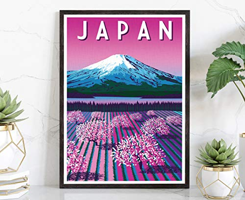 Japan 3, Retro-Reise-Poster, Vintage-Stil, rustikaler Posterdruck, Heimbüro, Wanddekoration, Japan 3, Landkarte, Poster – 40,6 x 61 cm
