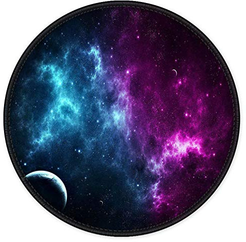 ITNRSIIET Mouse Mat Small Round Mouse Pad with Stitched Edge, Waterproof Smooth Surface Premium-Textured Mousepad with Non-Slip Rubber Base, for PC Laptop Office&Home, Contrast Nebula