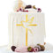 BETESSIN 2Stk. Kuchendeko Kreuz Cake Topper Taube Gold Acryl Torte Deko 15x10cm Spiegel Kuchen Dekoration Set für Hochzeit Geburtstag Party Kommunion