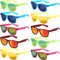 FSMILING Lot de 10 Lunettes de Soleil Couleur Fluo lunettes de fête pour Femmes Hommes Adulte Pack de Fete Anniversaire Beach Pool Party