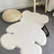 Teppich in Bärenform, Weicher, Zotteliger Teppich für das Kinderzimmer, Süßer, Weicher, Flauschiger Kunstfellteppich, Flauschiger, Zotteliger Teppich, Niedliche Baby-Spielmatte, Niedliche,(Weiss)